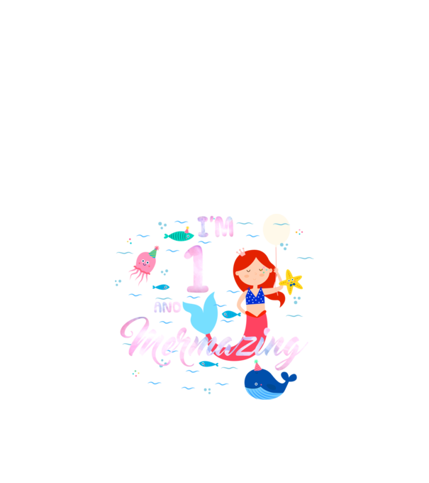Mermazing Birthday 1 model negru pe tricou