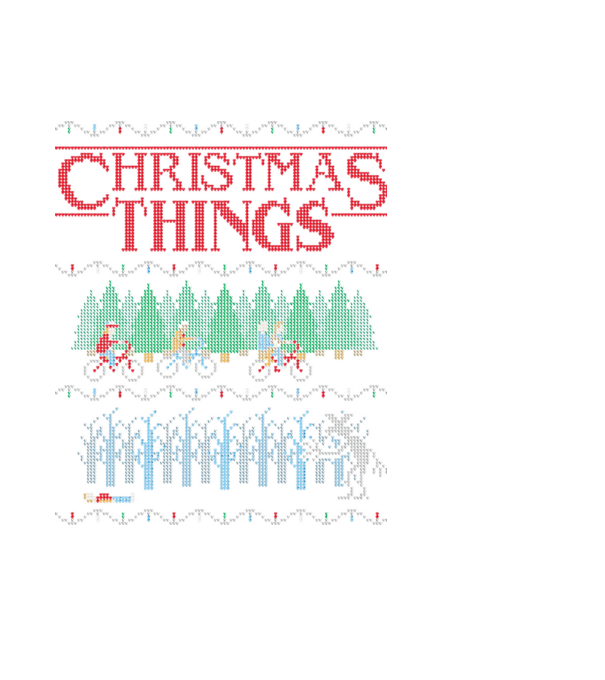 christmas things ugly sweater model negru pe tricou