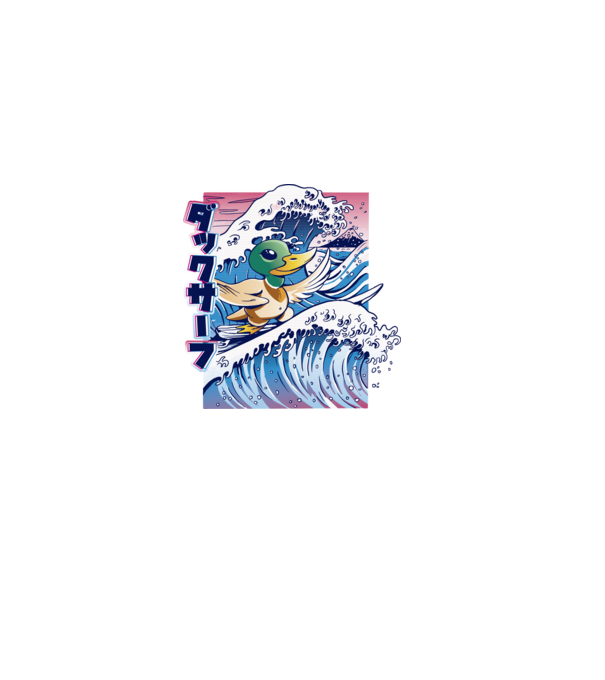 Surfer Duck model negru pe tricou