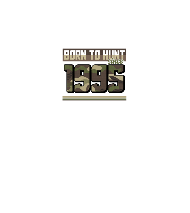 Born to hunt since 1995 model negru pe tricou