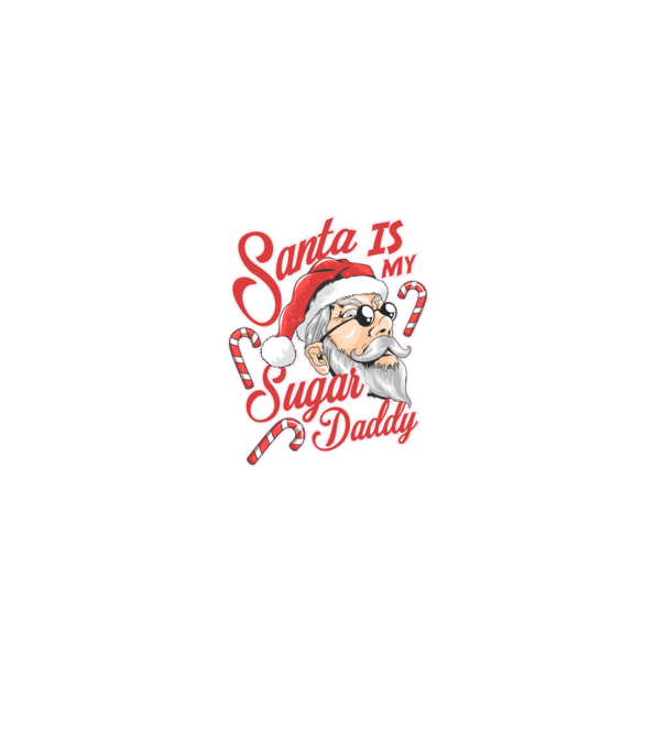 Santa is my sugar daddy model negru pe tricou