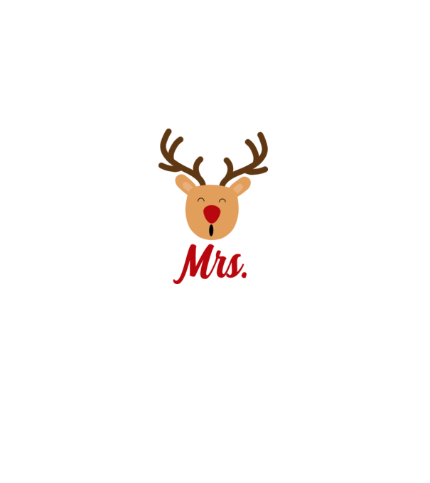 Mrs Reindeer christmas couple model alb pe tricou