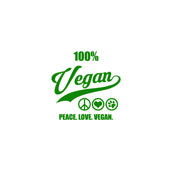 100% vegan model negru pe tricou