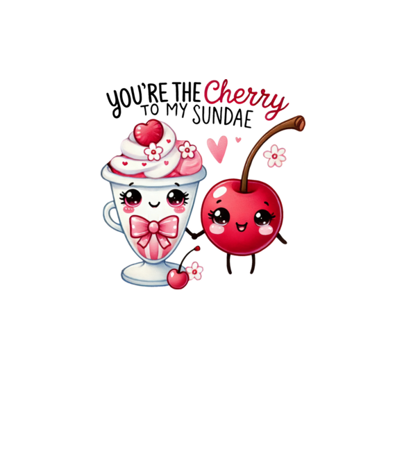 Cherry to my Sunday model alb pe tricou