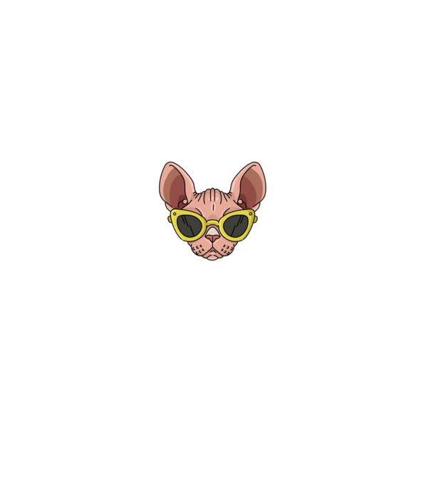 cool cats have no hair model negru pe tricou