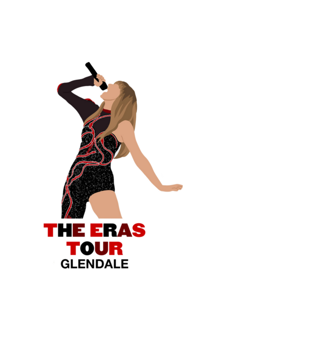 Taylor Swift The Eras Tour Glendale model albastru deschis pe tricou