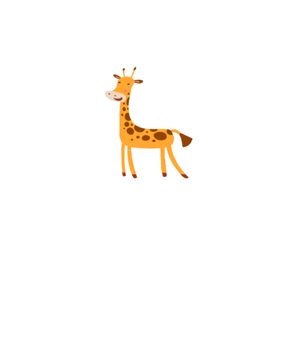 Girafă drăguță model alb pe tricou
