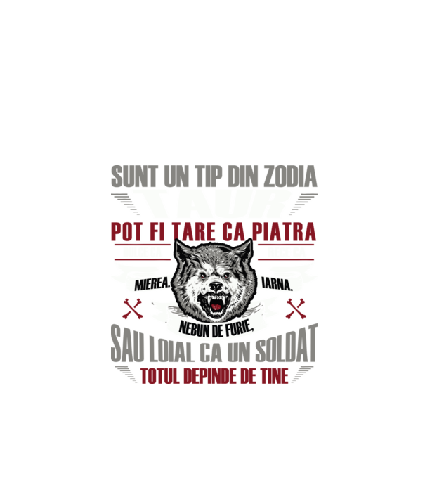 Sunt un tip din zodia Taur model negru pe tricou