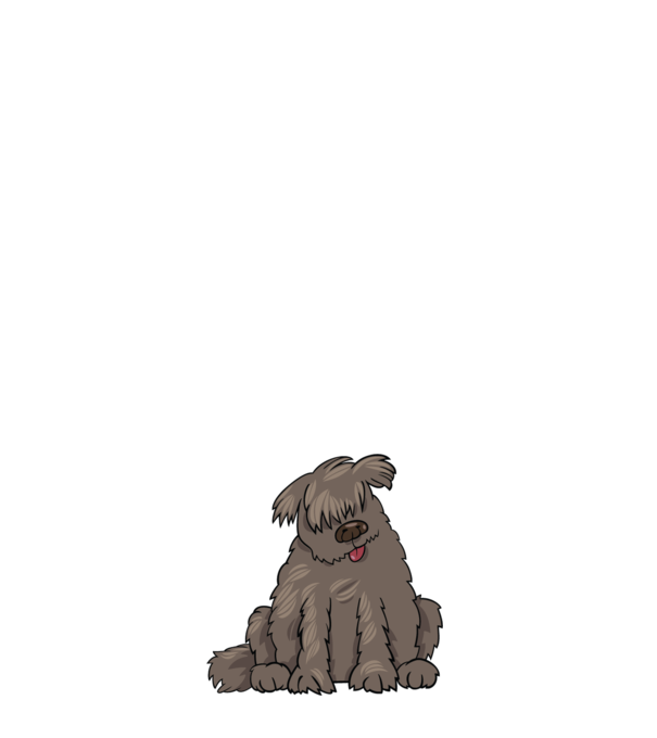 Dog silhouette model alb pe tricou