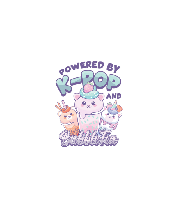 K-POP BUBBLE TEA model alb pe tricou