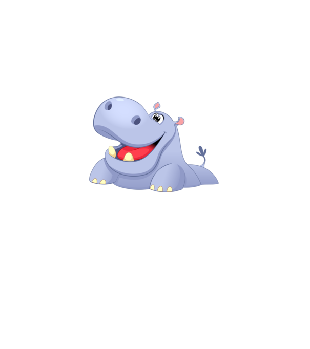Cute Hippo model negru pe tricou