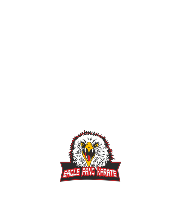 eagle fang karate cobra kai model albastru închis pe tricou