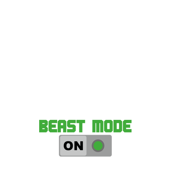 Beastmode model alb pe tricou