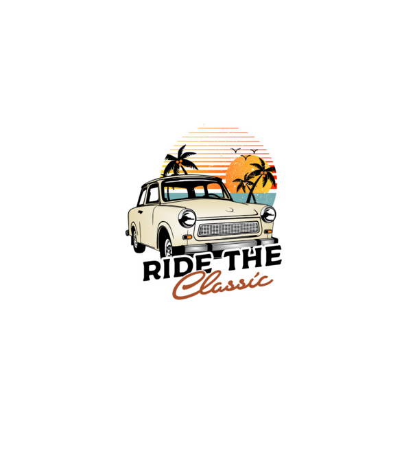 Trabant Ride The Classic model negru pe tricou
