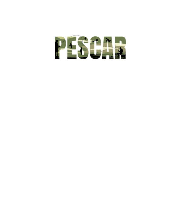 PESCAR model negru pe tricou
