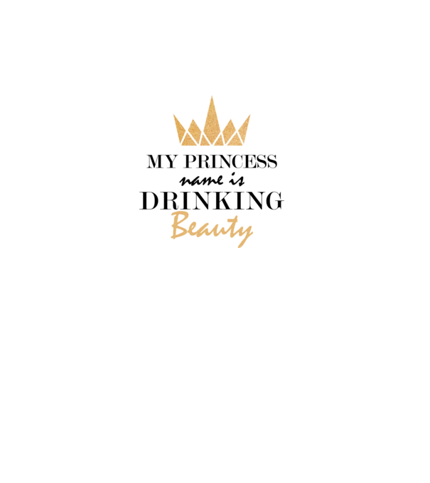 Drinking beauty gold model alb pe tricou