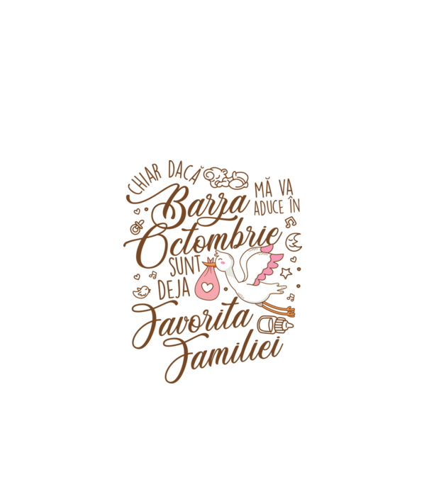 Favorita familiei OCTOMBRIE model alb pe tricou