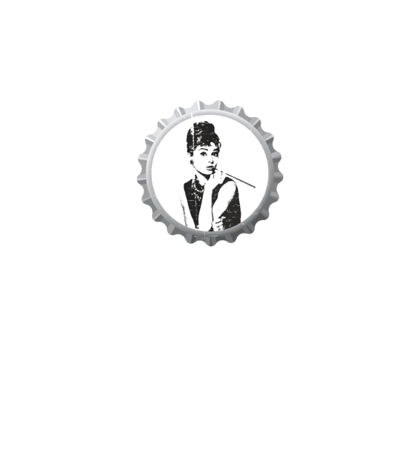 Audrey model alb pe tricou