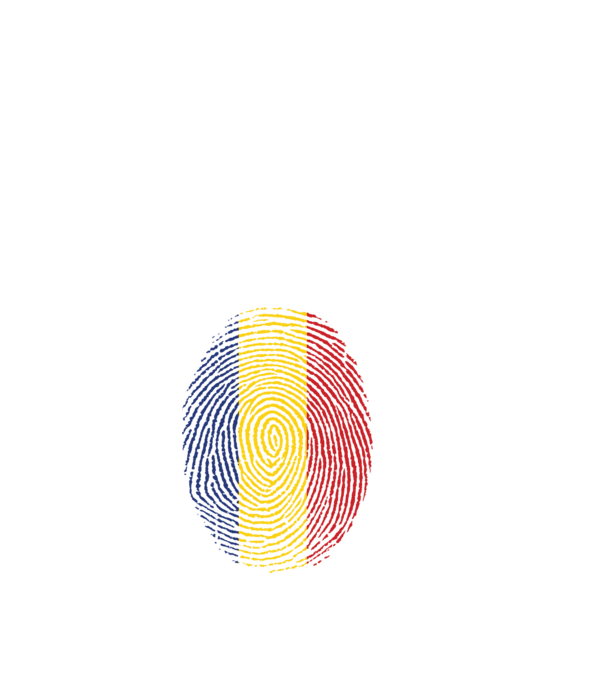 România fingerprint model negru pe tricou