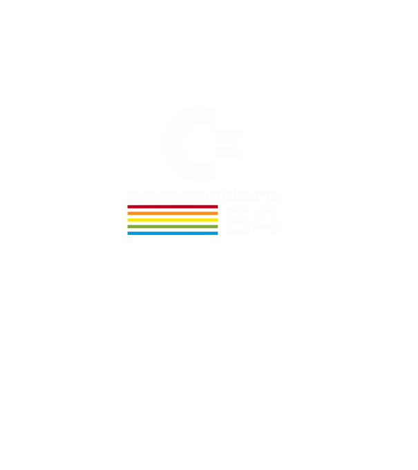 Commodore 64 logo on black model negru pe tricou