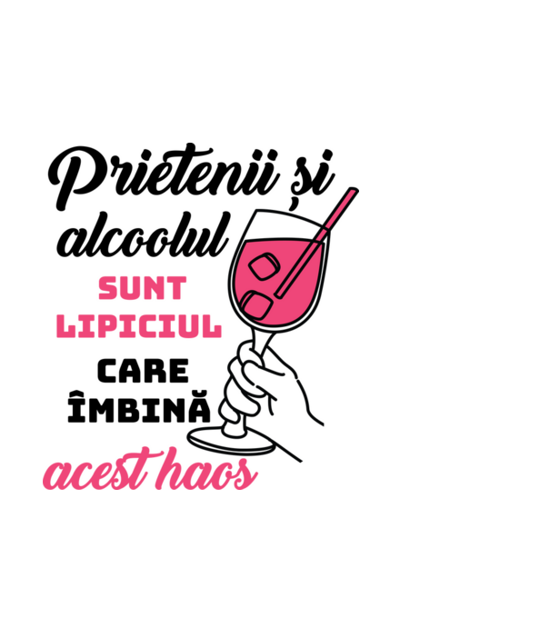 Prietenii și alcoolul sunt lipiciul care îmbină acest haos model albastru deschis pe tricou