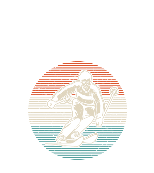 Retro circle ski textured model negru pe tricou