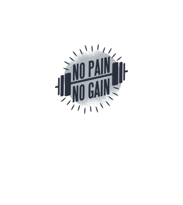 No pain no gain round model gri închis pe tricou