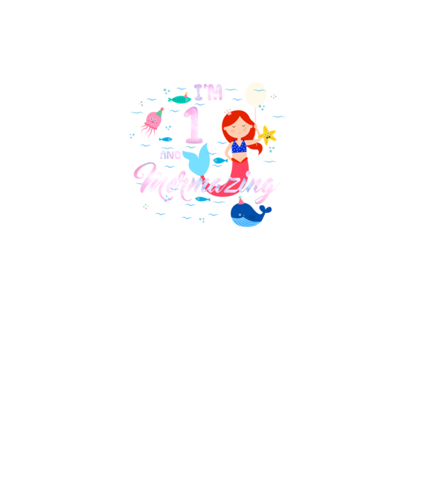 Mermazing Birthday 1 model negru pe tricou