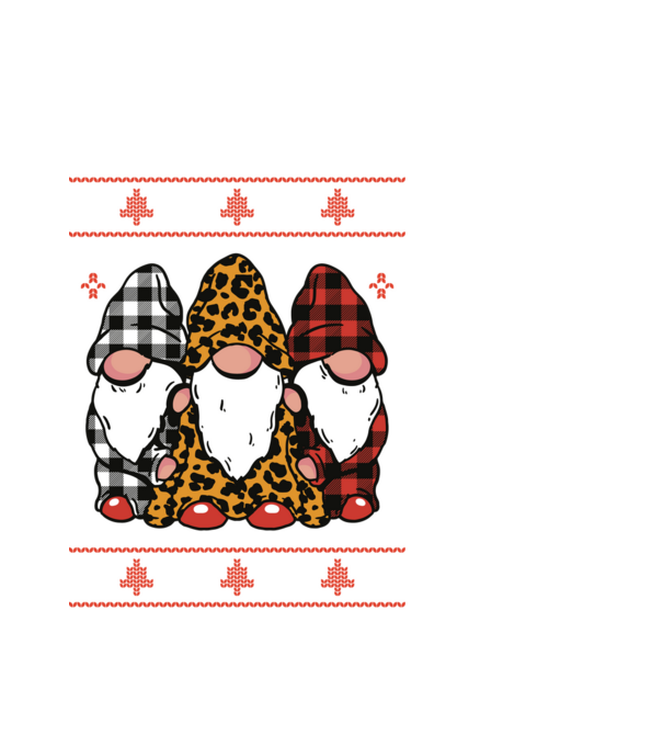 Ugly sweater gnomes model alb pe tricou