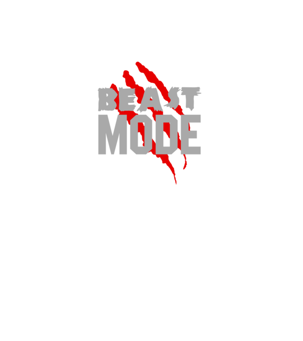 Beast mode model gri închis pe tricou