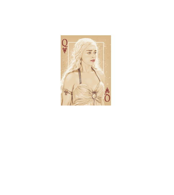 Queen Card model gri pe tricou