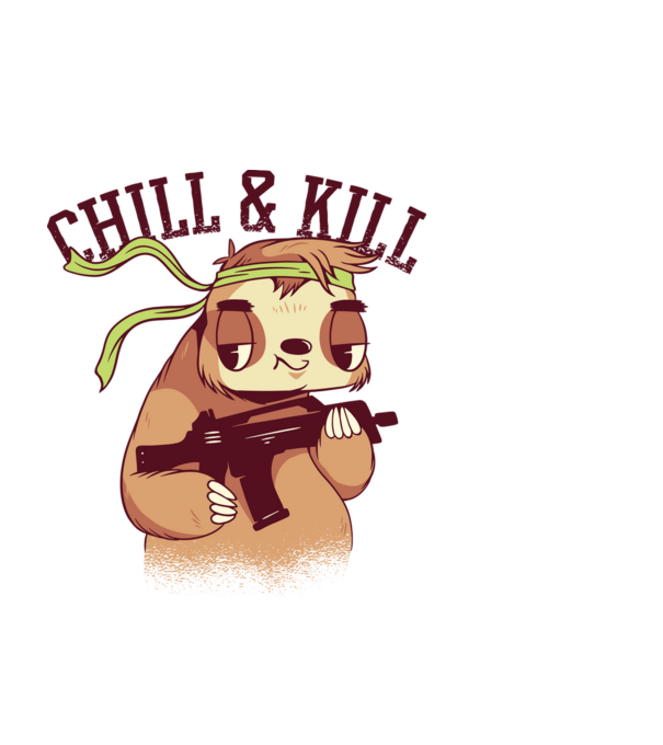 chill and kill model negru pe tricou