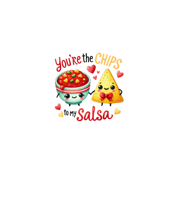 Chips to my Salsa model alb/roșu pe tricou