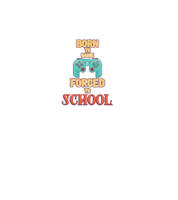 Born to game model alb pe tricou