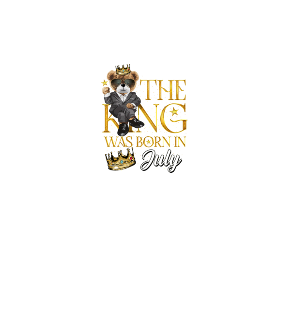 The king was born int JULY model turcoaz pe tricou