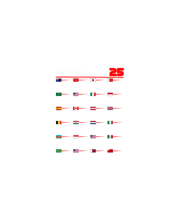 F1 calendar 2025 negru model negru pe tricou