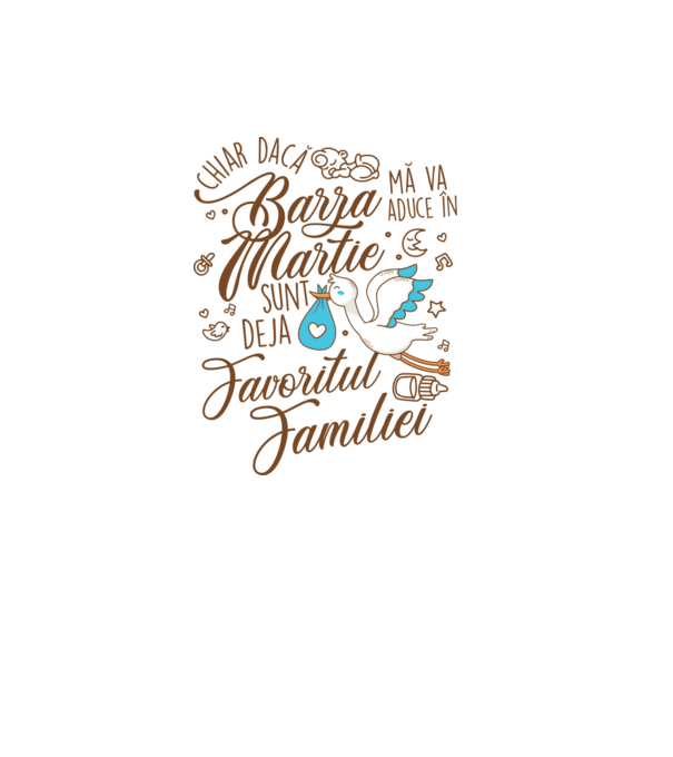 Favoritul familiei MARTIE model alb pe tricou