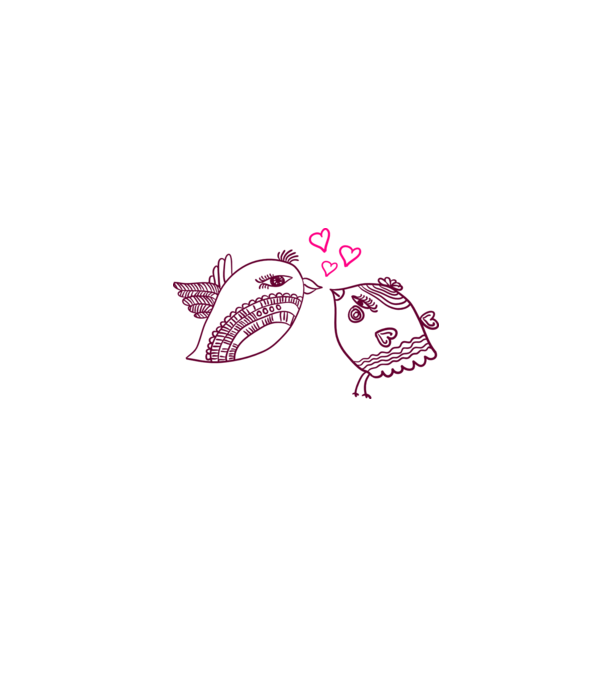 lovebirds model alb pe tricou