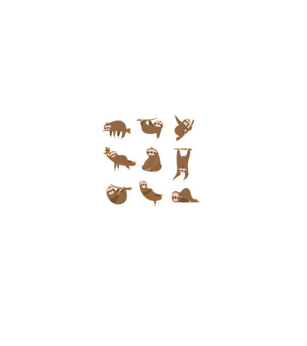 Sloth yoga model negru pe tricou