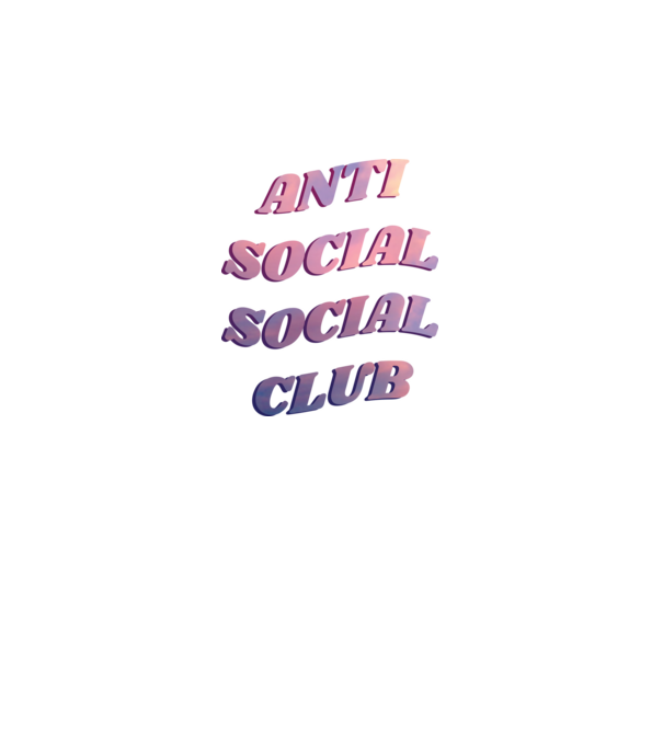 Anti social social club pink model negru pe tricou
