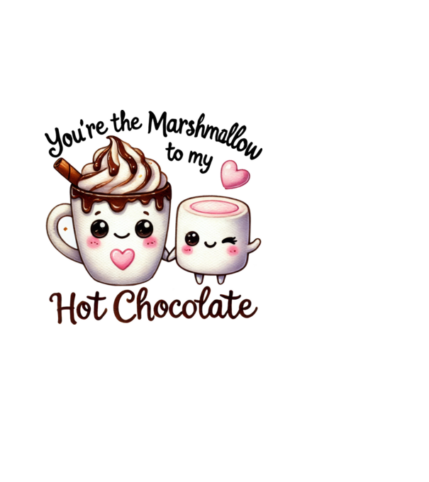 Marshmallow to my Hot Chocolate model negru pe tricou