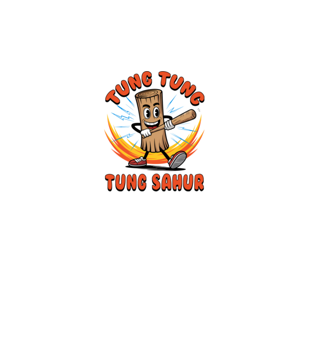 Tung Tung Tung Sahur drăguț model negru pe tricou