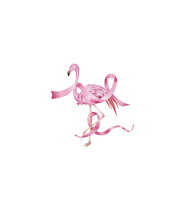 Împotriva Cancerului de sân flamingo model negru pe tricou