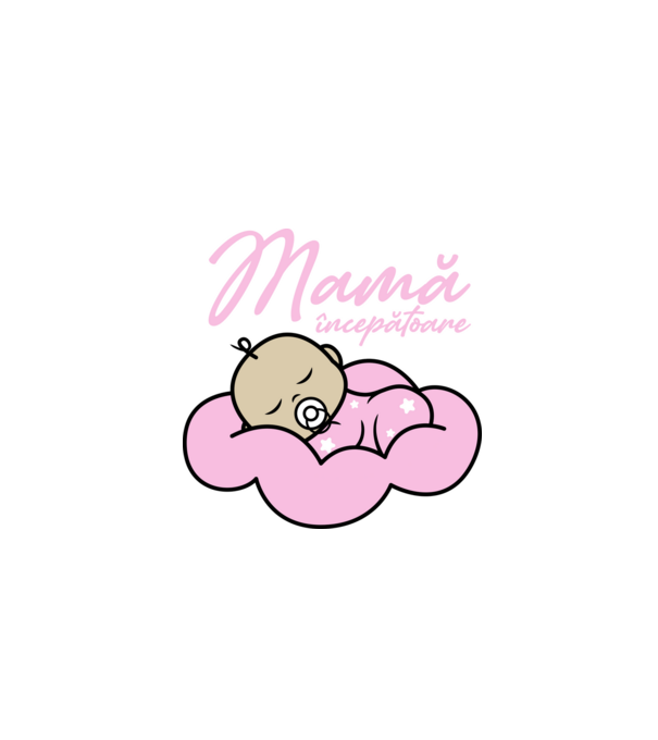 Mamă începătoare model alb pe tricou