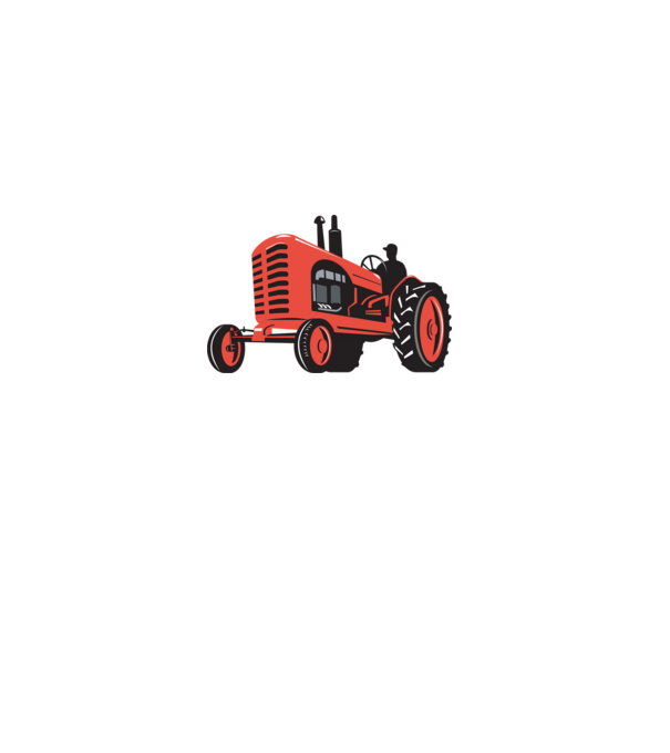 TRACTOR model alb pe tricou