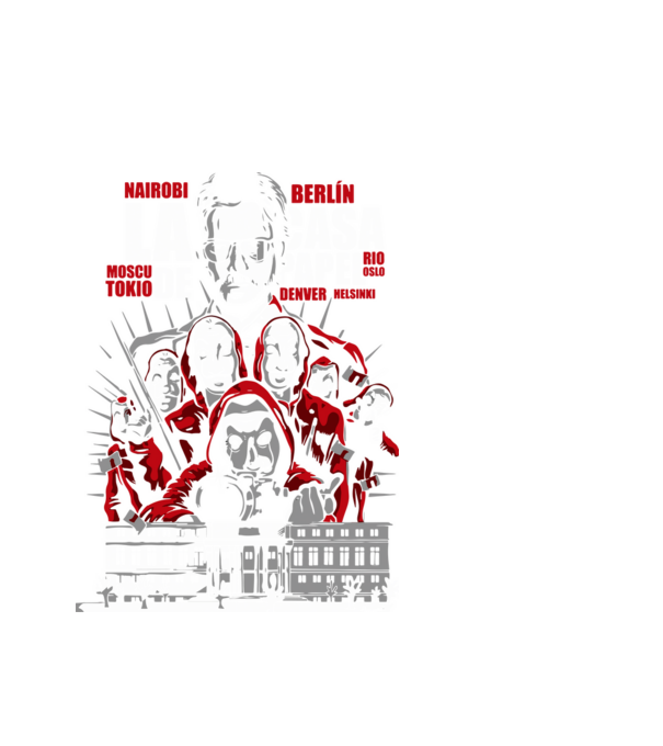 la casa de papel family model alb pe tricou