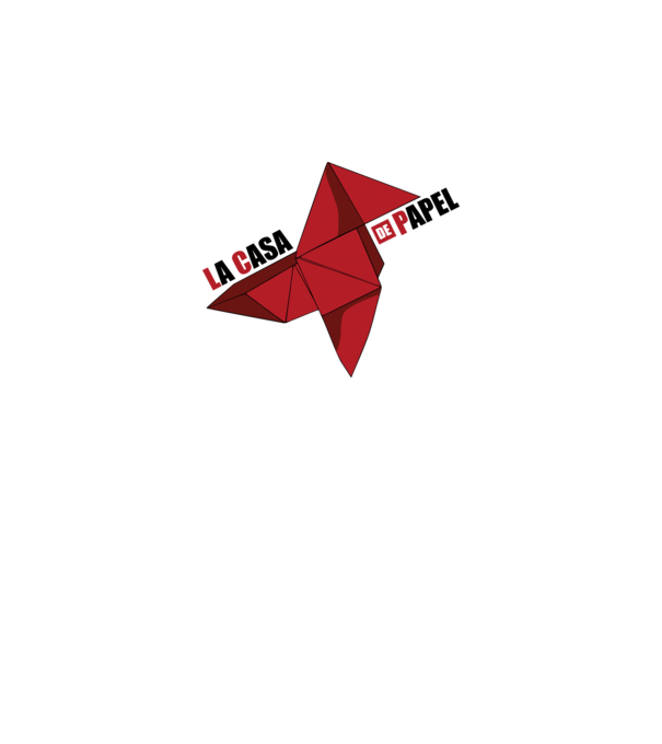 origami la casa de papel white model alb pe tricou