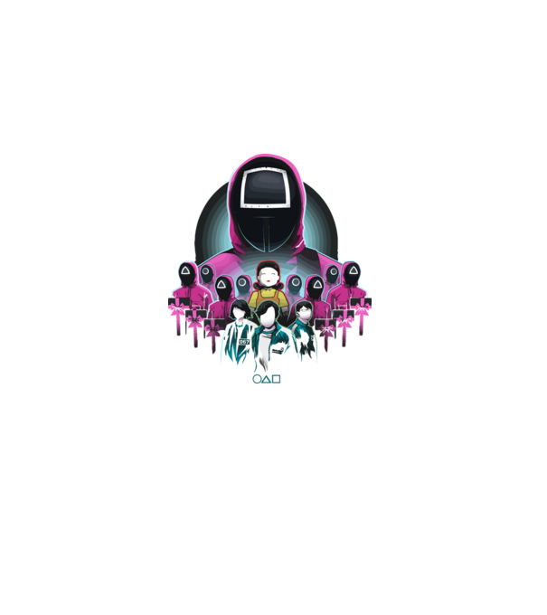 squid game crew model negru pe tricou