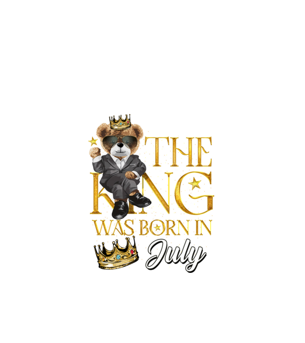 The king was born int JULY model negru pe tricou