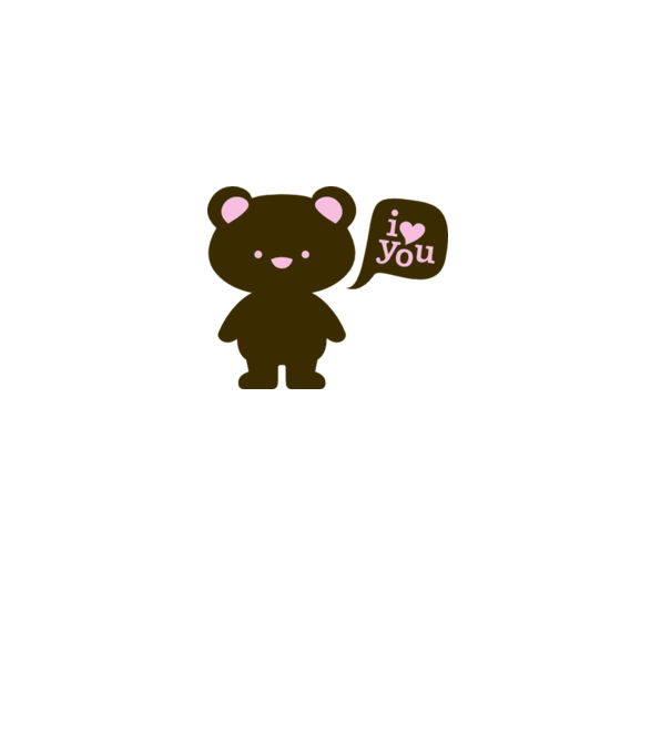 I Love You Bear model alb pe tricou